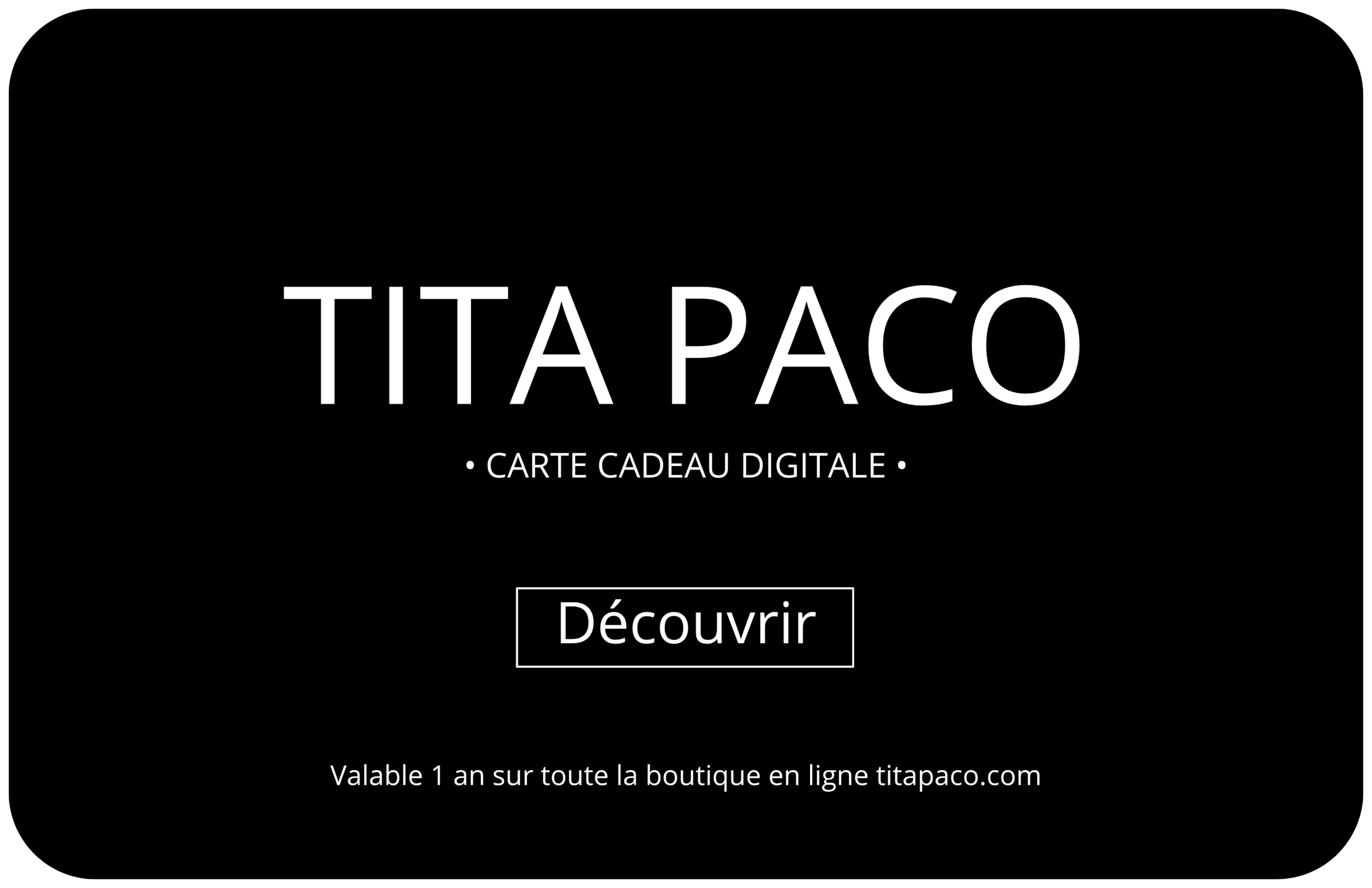 Carte cadeau digitale noire et blanche