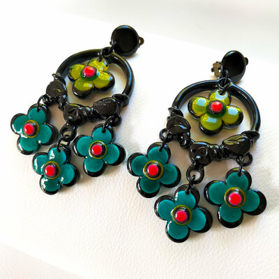 Boucles-oreilles-grandes-fleur-turquoise-verte-11