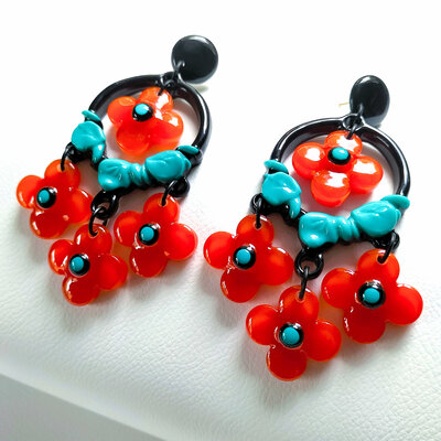 Boucles-d-oreilles-xl-turquoises-fleurs-oranges-9
