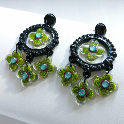Boucles-oreilles-grandes-fleurs-vert-or-7