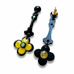Boucles-oreilles-longues-fleur-jaune-noire-verso