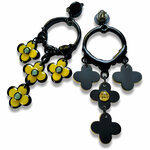 Boucles-oreilles-xxl-fleur- jaune-noire-verso