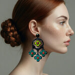 Boucles-oreilles-grandes-fleurs-turquoise-vertes-5