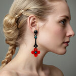 Boucles-d-oreilles-fleurs-orange-mannequin-