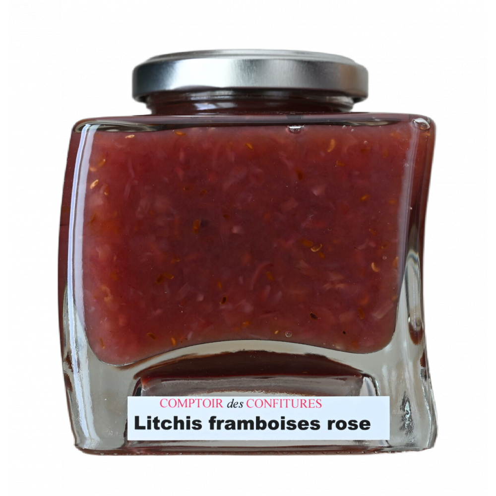 comptoir-dess-confitures-litchis-framboises-rose-375gr