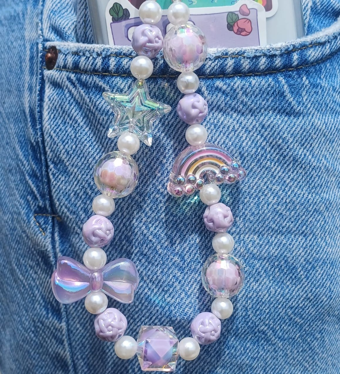 Chaine de téléphone - rainbow violet