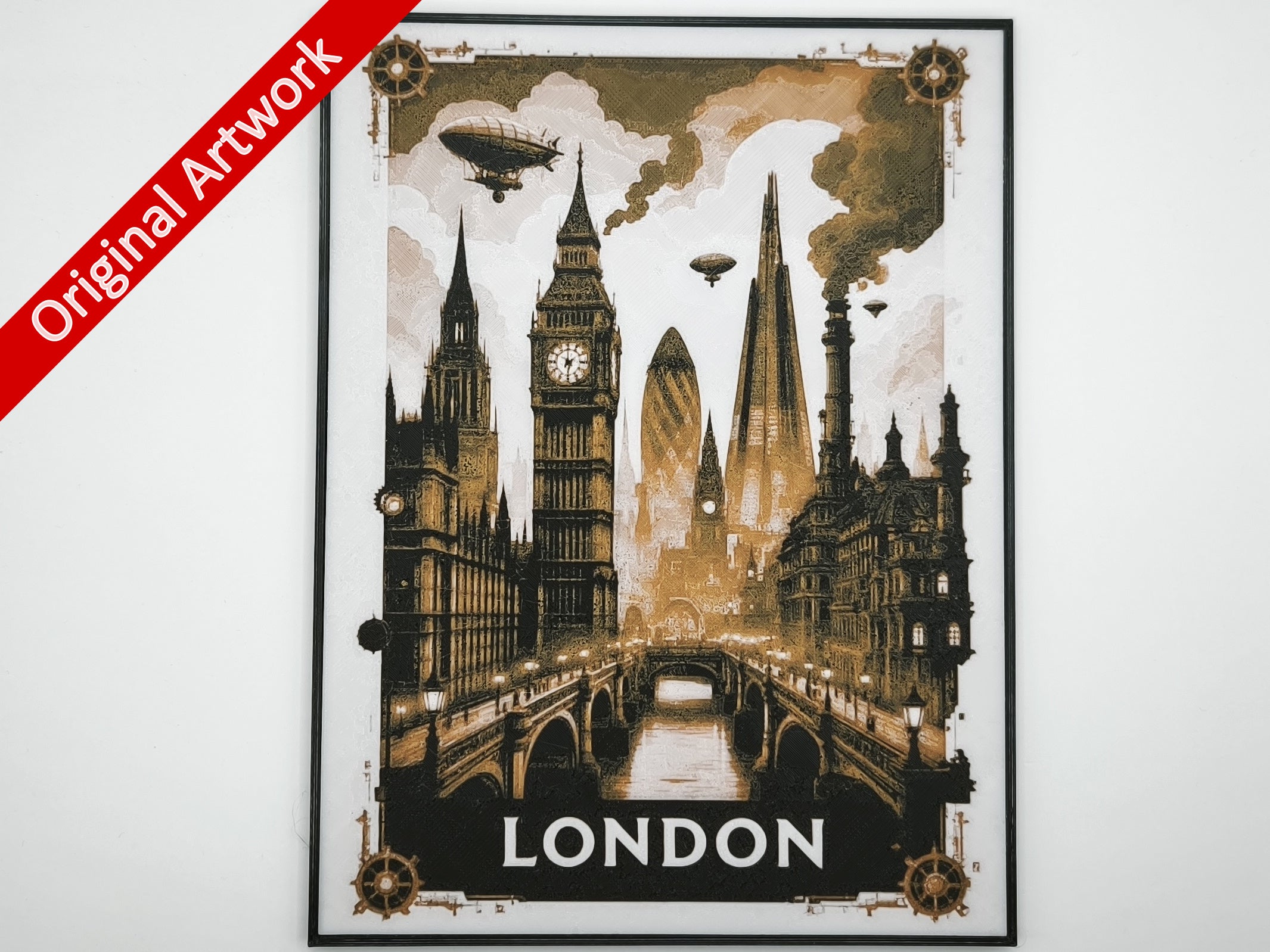 3D_printed_pinup_London_poster_steampunk_style_with_frame