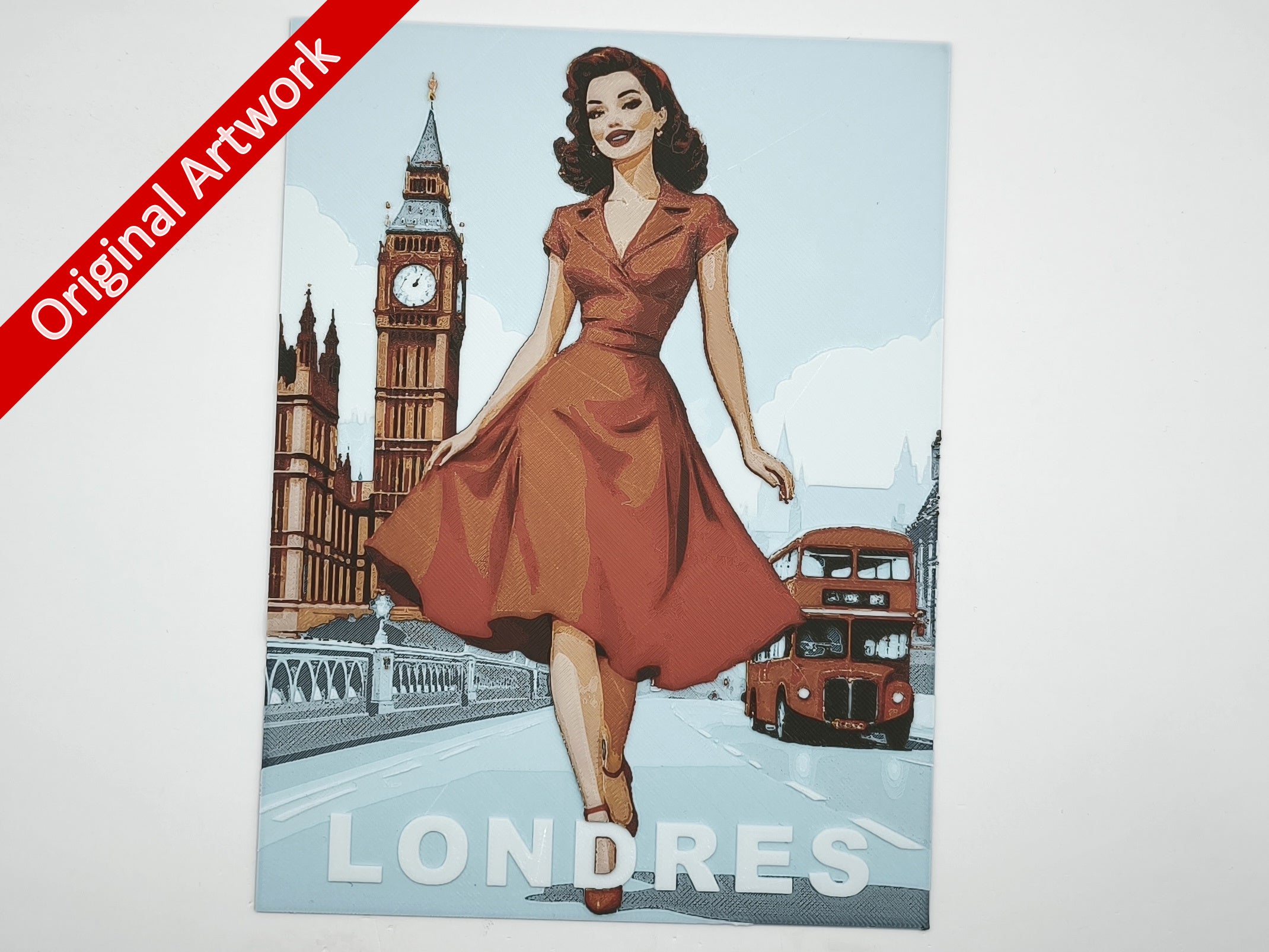 affiche_poster_pinup_Londres_imprimee_en_3d