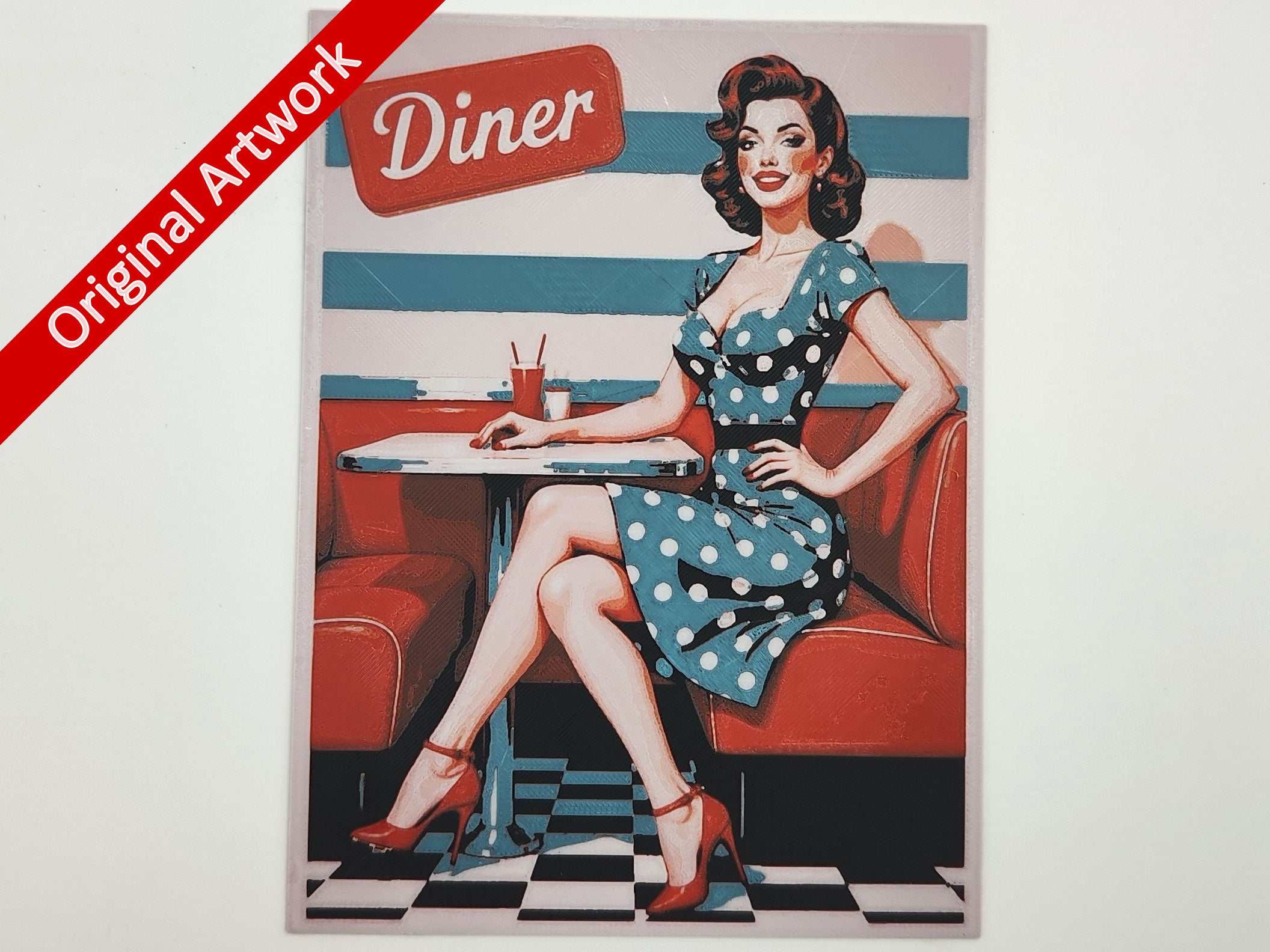 affiche_poster_pinup_Diner_imprimee_en_3d