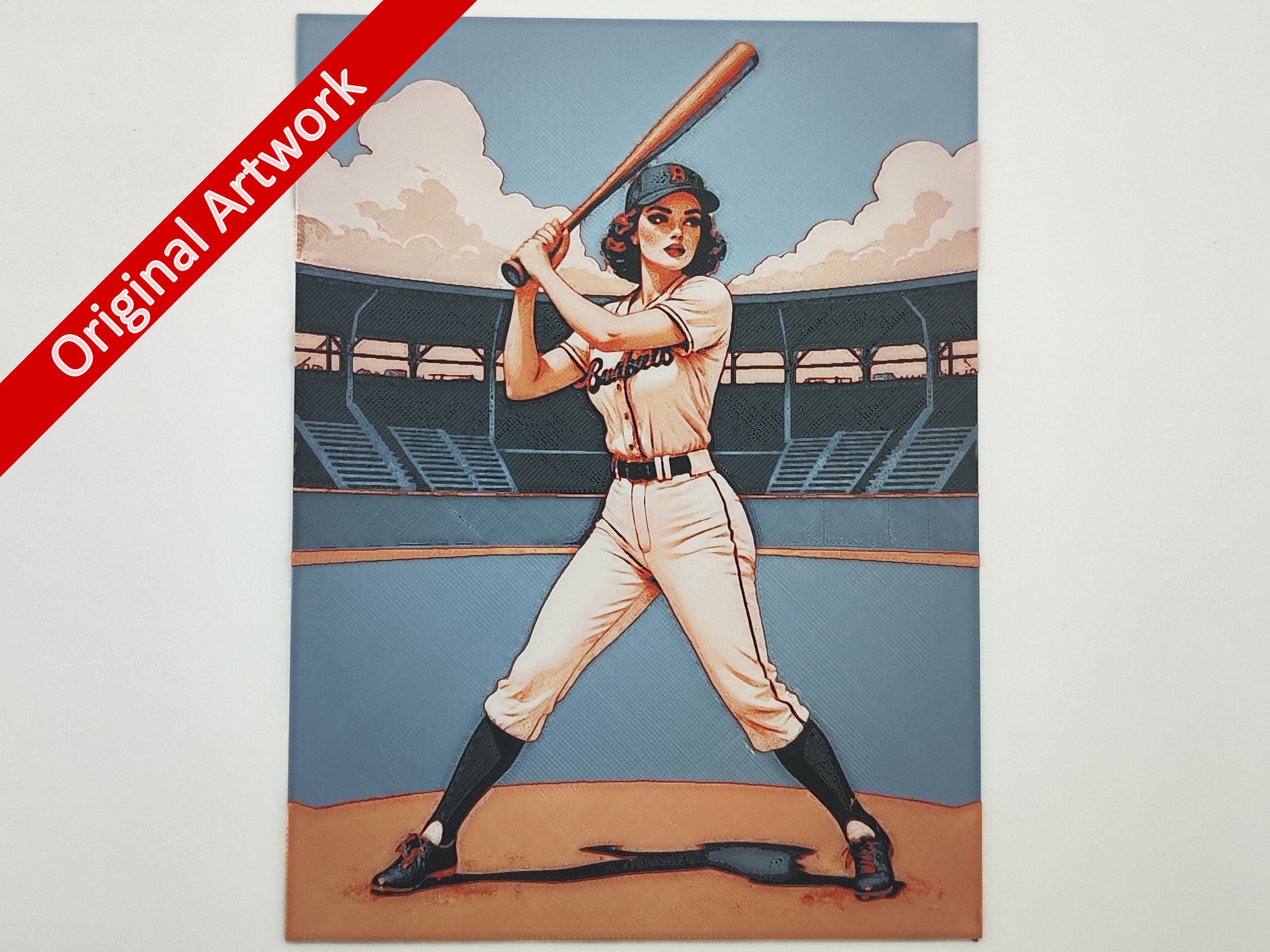affiche_poster_pinup_base_ball_imprimee_en_3d