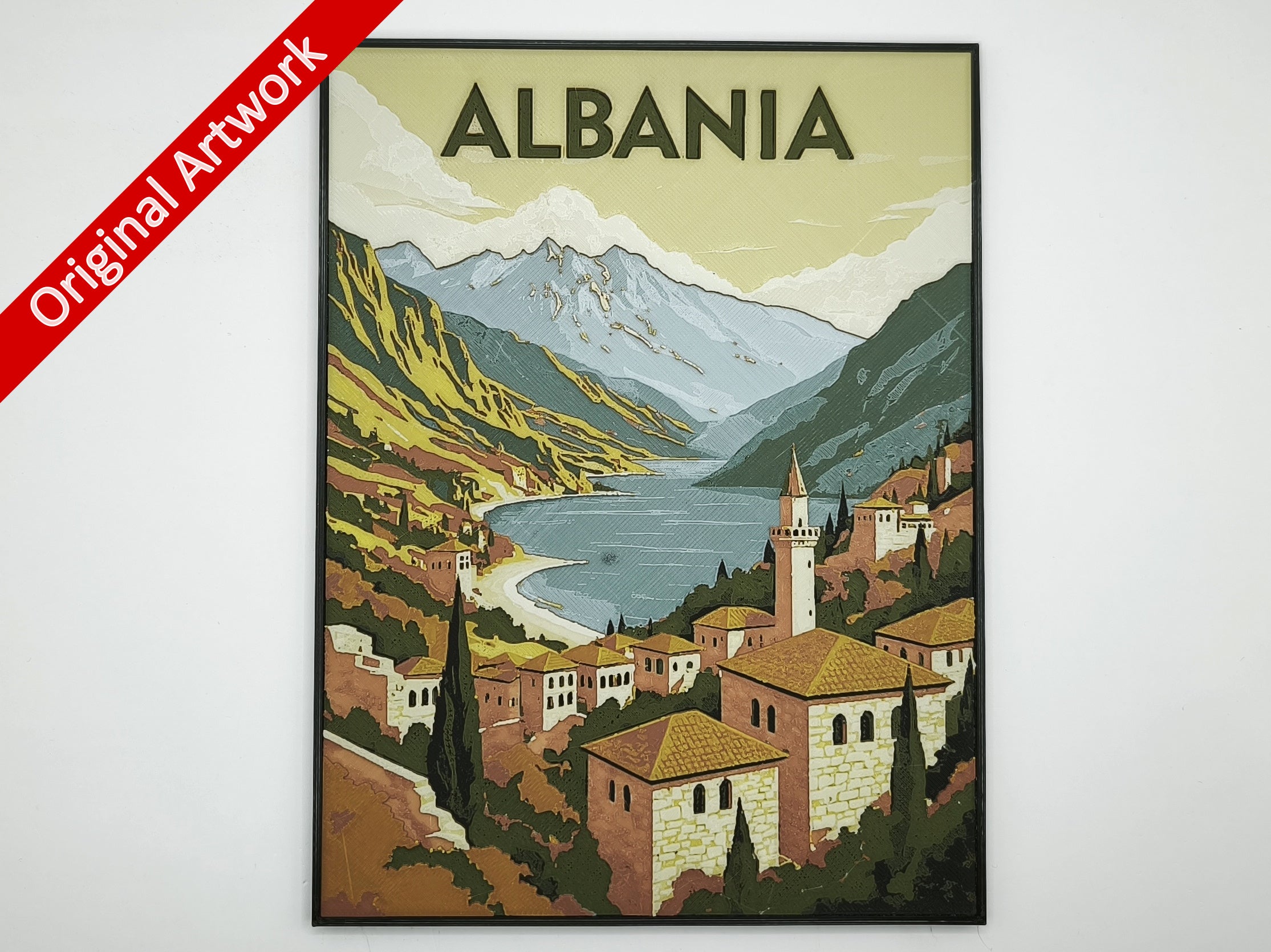 3D_printed_travel_poster_of_Albania_with_frame
