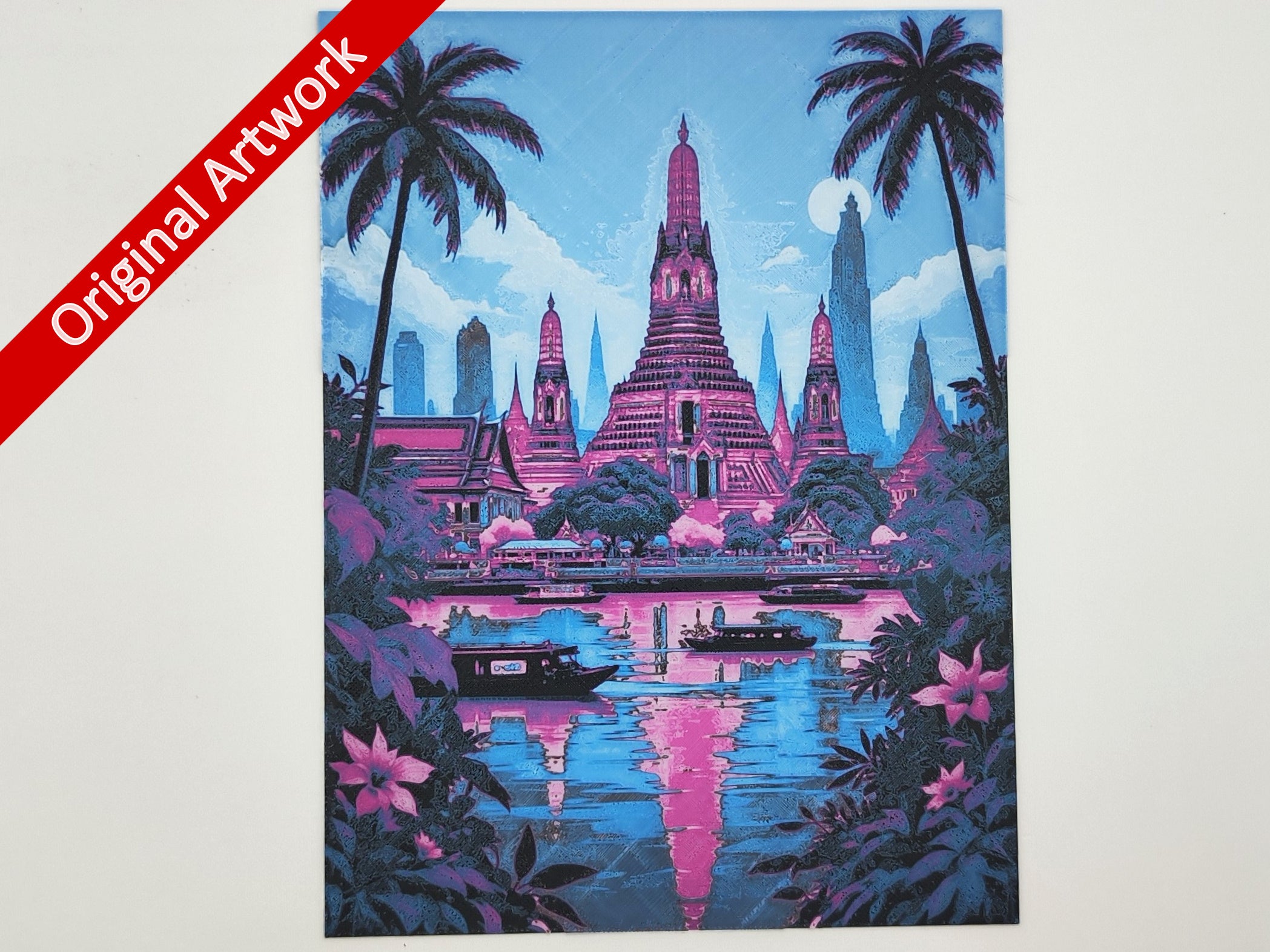 affiche_poster_voyage_Bangkok_imprimee_3d_style_cyberpunk