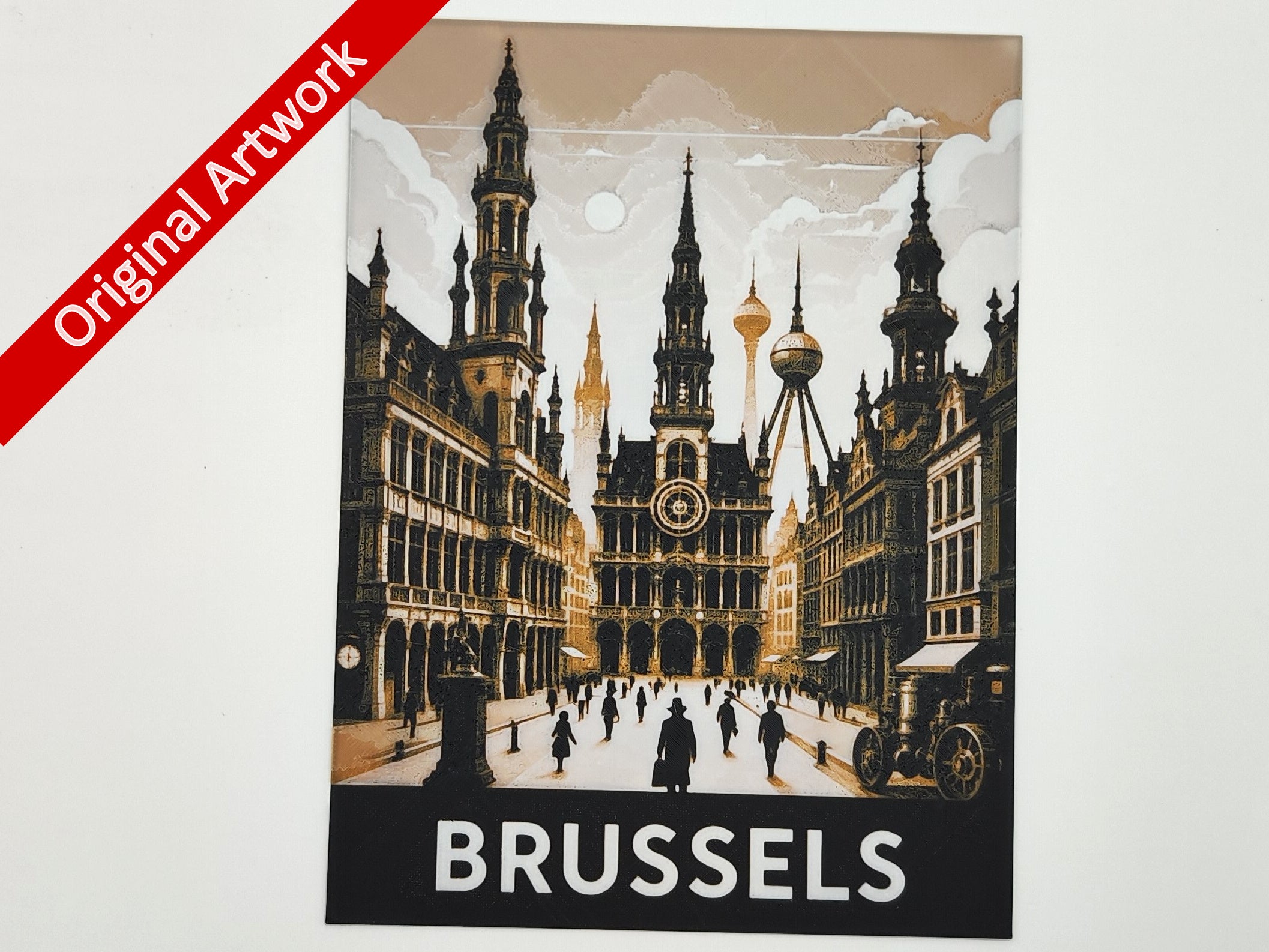 affiche_poster_voyage_Bruxelles_imprimee_3d_style_steampunk