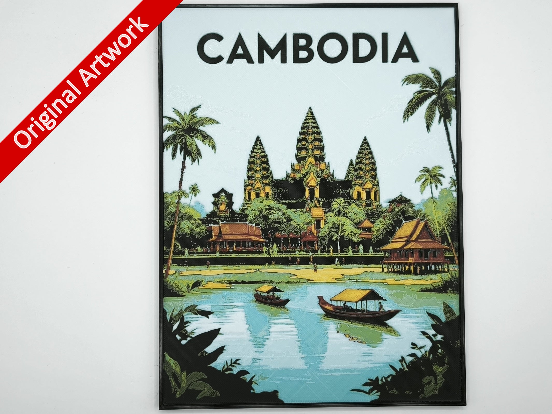 3D_printed_travel_poster_of_Cambodia_with_frame