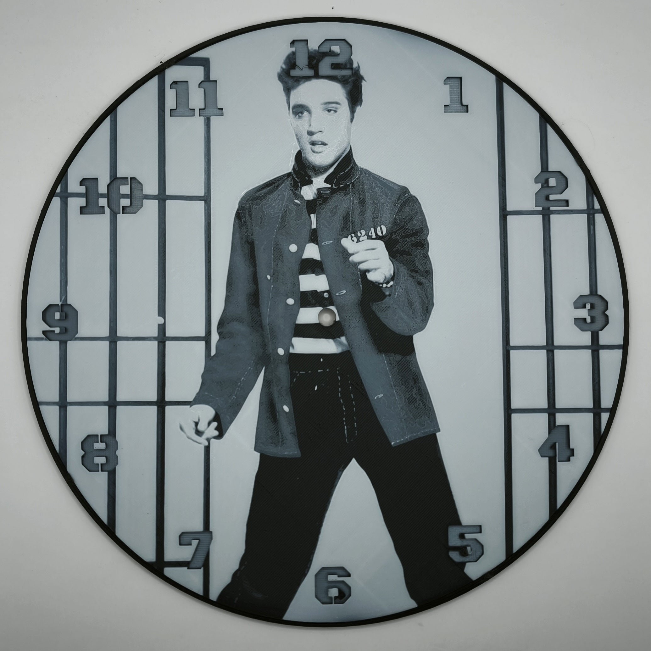 horloge_complete_Elvis_Prestley_impression_3D_nombres_couleur_argent