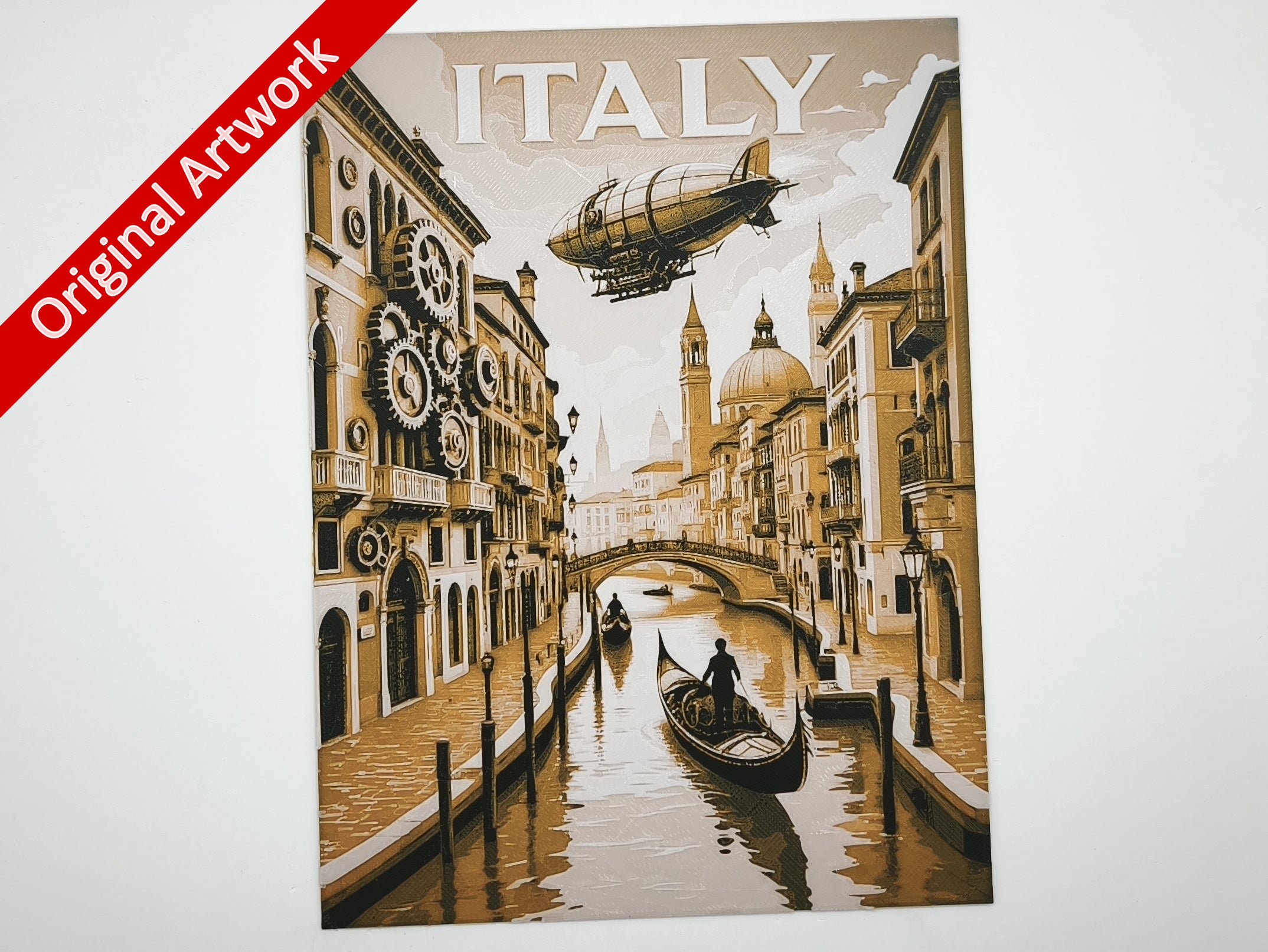 3D_printed_travel_poster_of_Italy_in_steampunk_style
