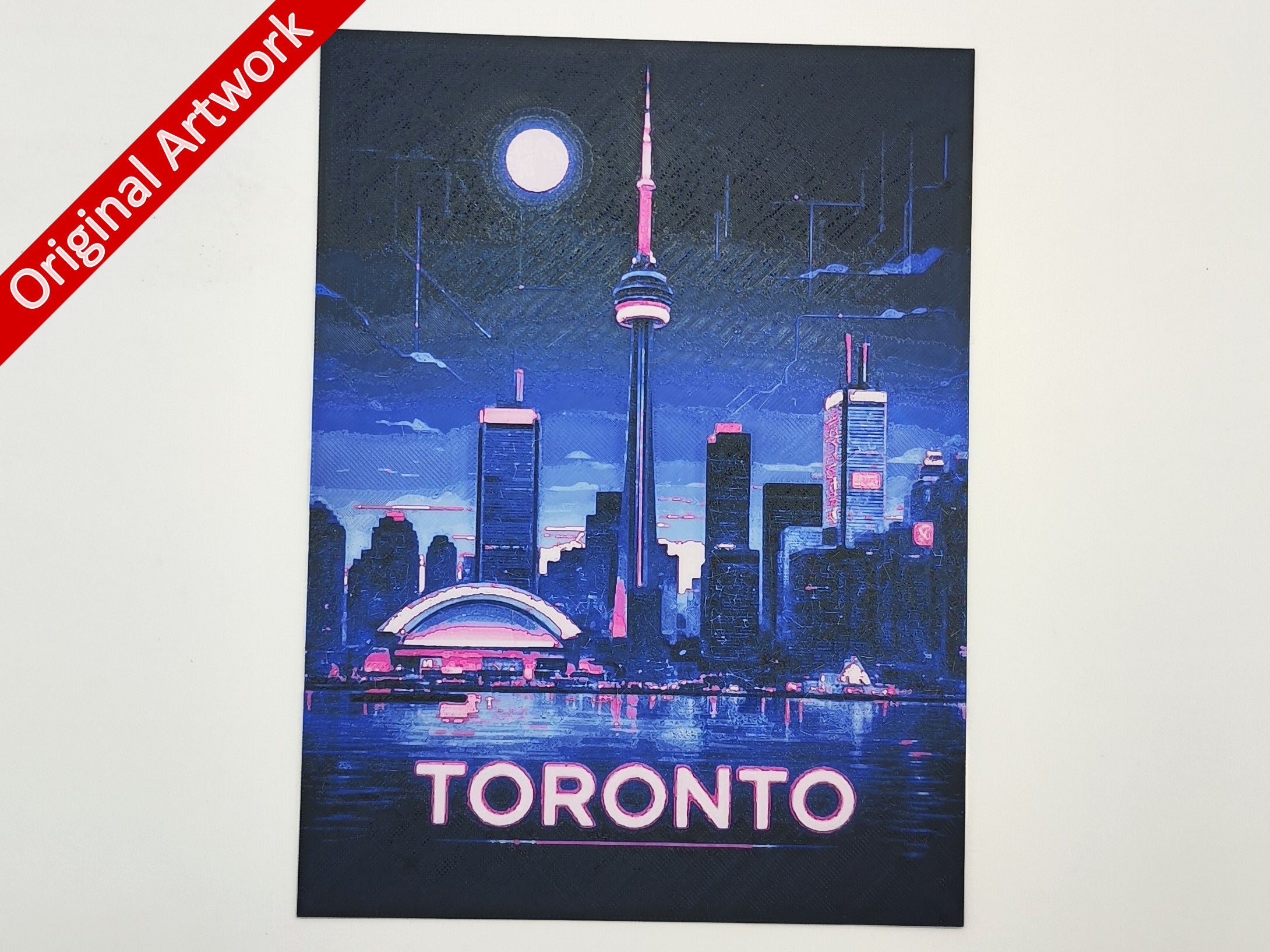 affiche-poster-voyage-toronto-imprimee-3d-style-cyberpunk