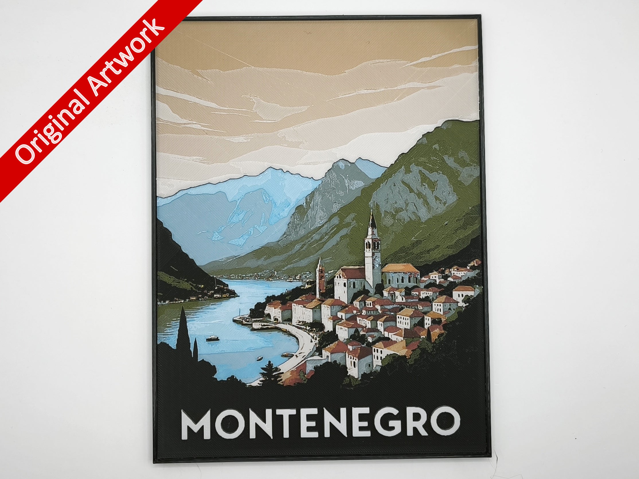 3D_printed_travel_poster_of_Montenegro_with_frame