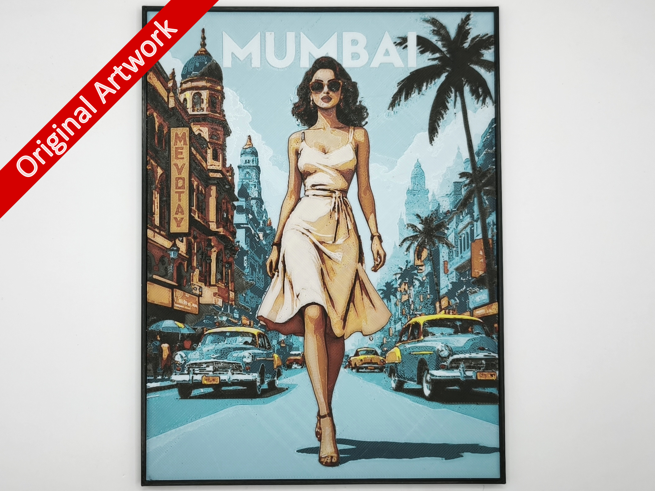 affiche_poster_pinup_mumbai_imprimee_en_3d_avec_cadre