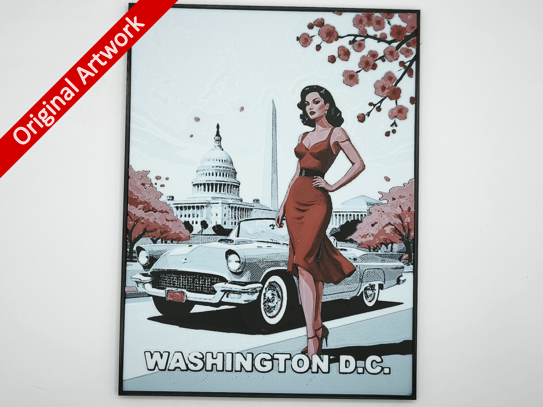 affiche_poster_pinup_washington_dc_imprimee_en_3d_avec_cadre