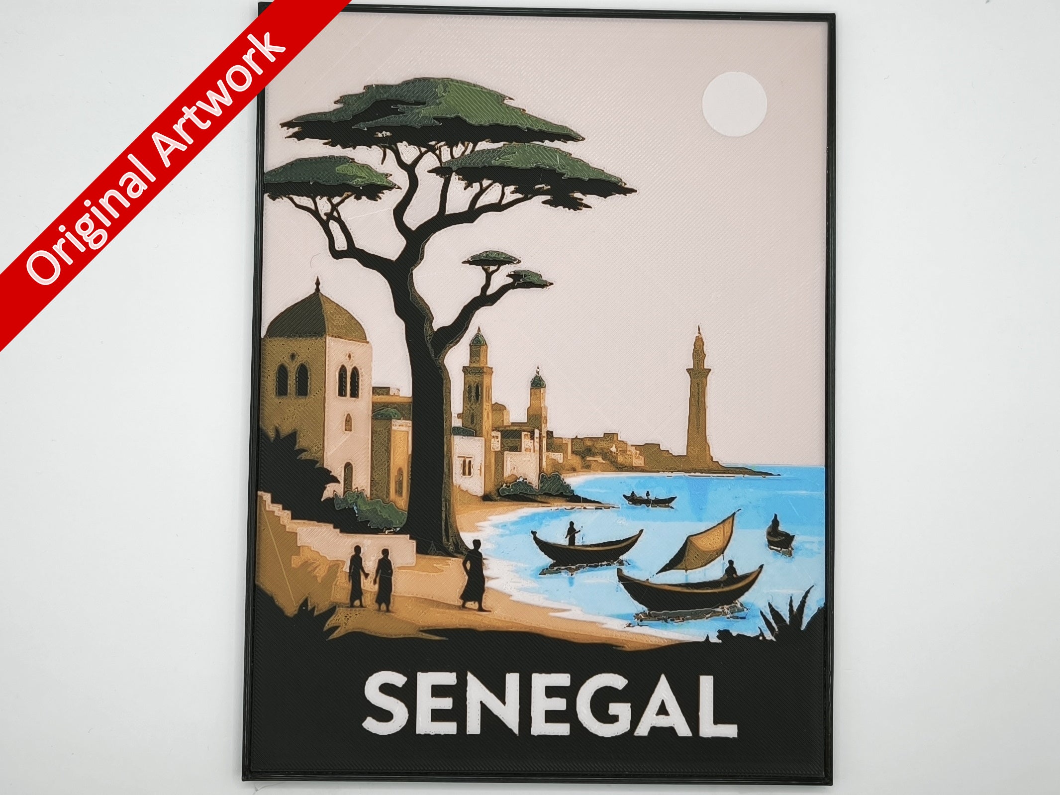 3D_printed_travel_poster_of_Senegal_with_frame