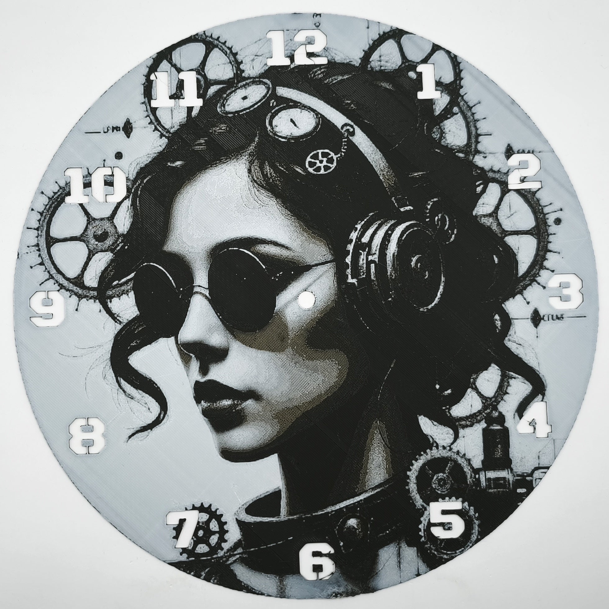 affiche_horloge_Lady_steampunk_impression_3D