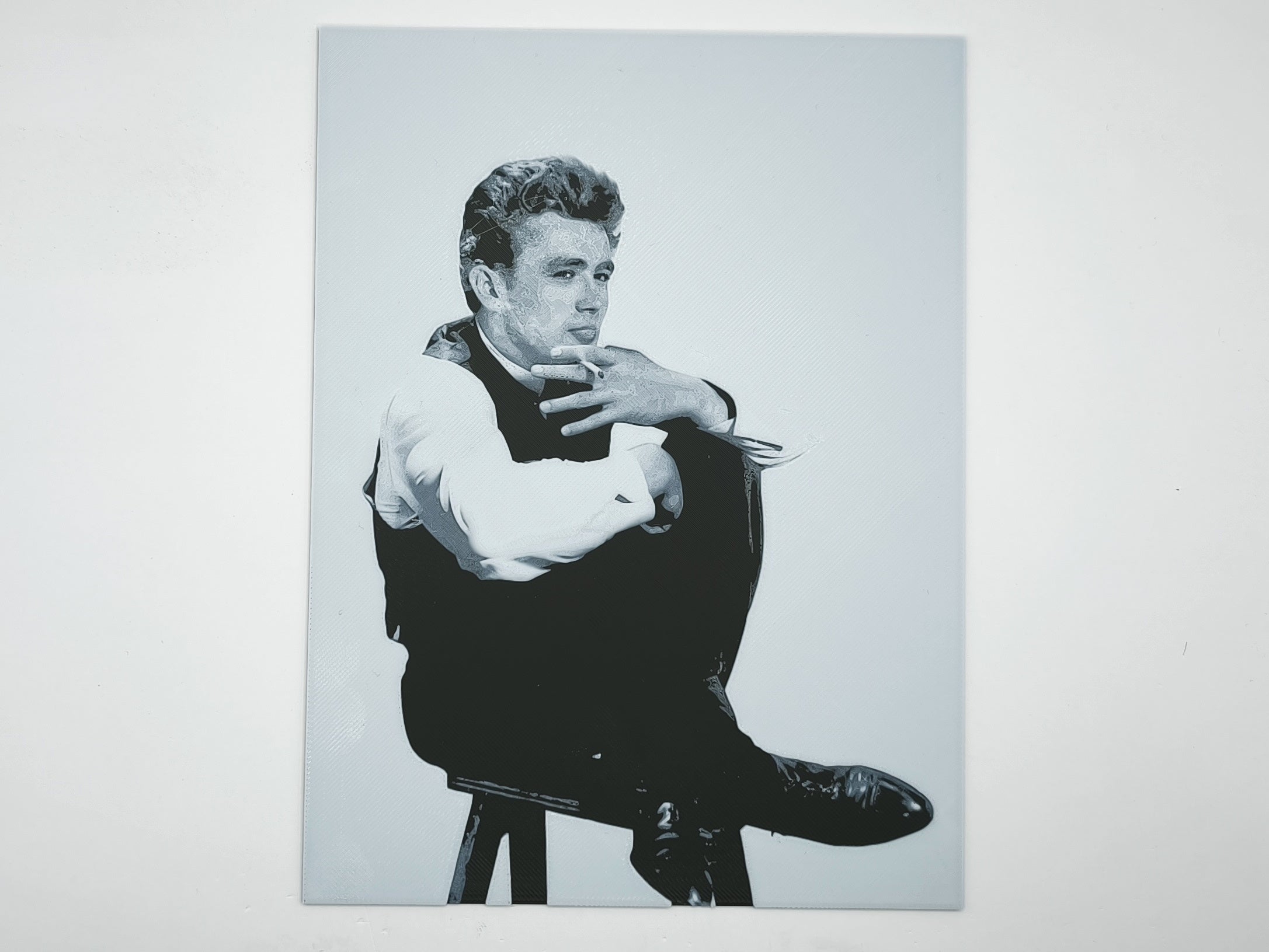 affiche_poster_James_Dean_imprimee_3d_couleur_noir_et_blanc