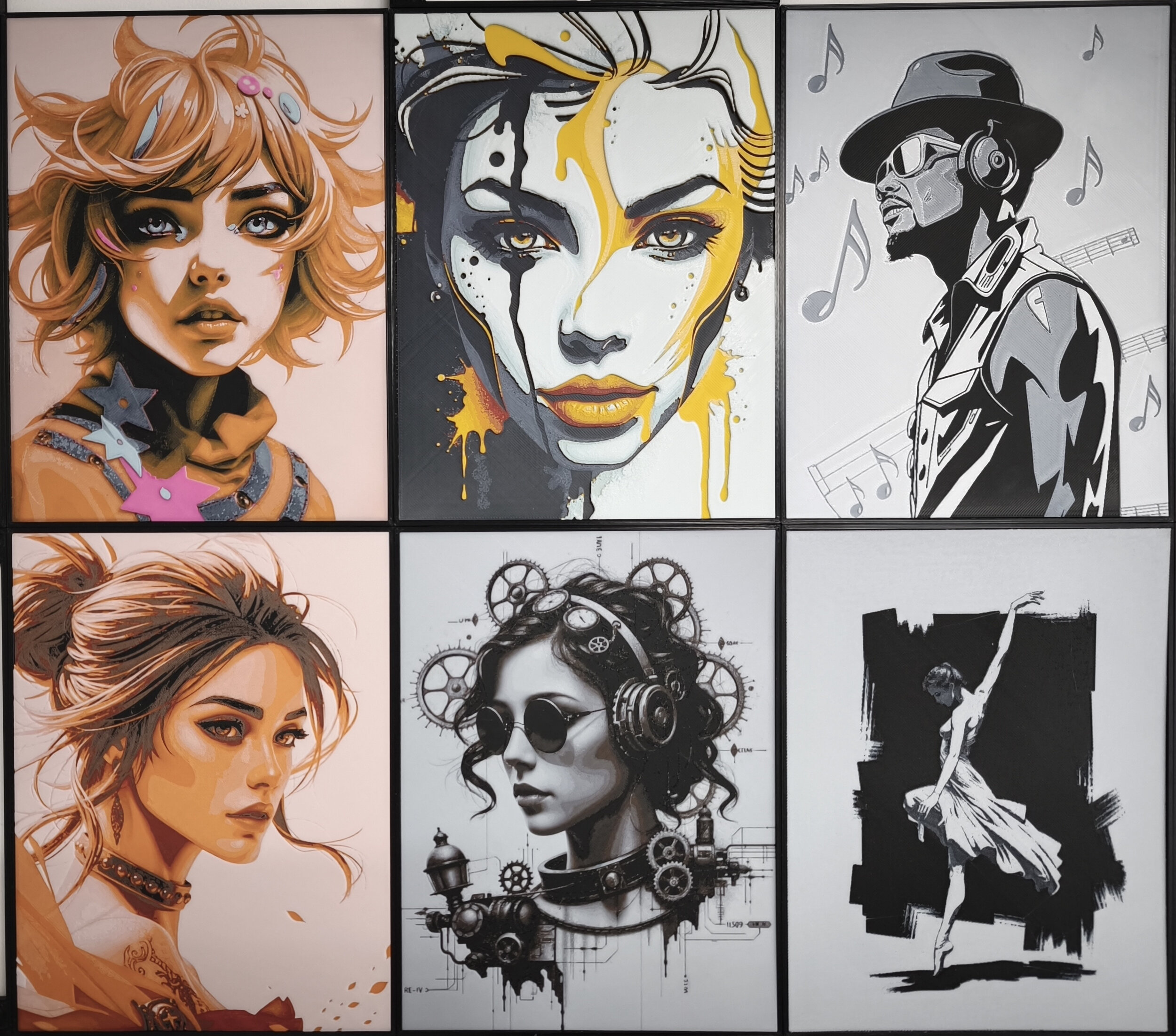 Ensemble de portraits fantaisies imprimés en 3D