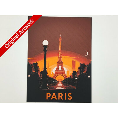 affiche_poster_voyage_Paris_de_nuit_imprimee_en_3d
