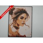 affiche_poster_La_femme_en_safran_imprimee_3d_avec_cadre