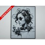 affiche_poster_lady_steampunk_imprimee_3d_style_steampunk_avec_cadre