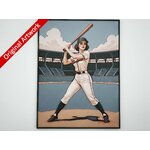 affiche_poster_pinup_base_ball_imprimee_3d_avec_cadre