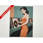 affiche_poster_pinup_magasin_de_disques_imprimee_en_3d