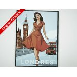 affiche_poster_pinup_Londres_imprimee_3d_avec_cadre