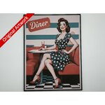 affiche_poster_pinup_Diner_imprimee_3d_avec_cadre