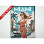 affiche_poster_pinup_Miami_imprimee_3d_avec_cadre
