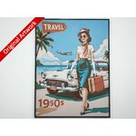 affiche_poster_pinup_Travvel_imprimee_en_3d_avec cadre
