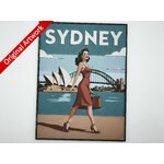 affiche_poster_pinup_Sydney_imprimee_3d_avec_cadre