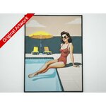 affiche_poster_pinup_Piscine_imprimee_3d_avec_cadre