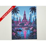 affiche_poster_voyage_Bangkok_imprimee_3d_style_cyberpunk