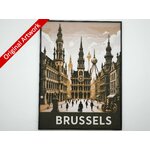 affiche_poster_voyage_Bruxelles_imprimee_3d_style_steampunk_avec_cadre