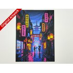 affiche_poster_voyage_Kyoto_imprimee_3d_style_cyberpunk