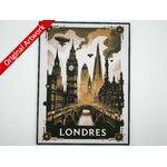 affiche_poster_voyage_Londres_imprimee_3d_style_steampunk_avec_cadre
