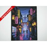 affiche_poster_voyage_Kyoto_imprimee_3d_style_cyberpunk_avec_cadre