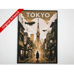 affiche_poster_voyage_Tokyo_version_2_imprimee_3d_style_steampunk_avec_cadre