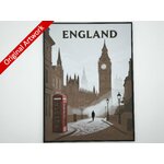 3D_printed_travel_poster_of_England_version_1_with_frame