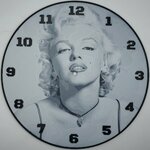 horloge_complete_Marilyn_Monroe_impression_3D_nombres_couleur_noir