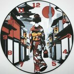 horloge_complete_Une_Geisha_dans_Kyoto_de_dos_impression_3D_nombres_couleur_rouge