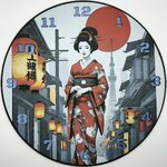 horloge_complete_Une_Geisha_dans_Kyoto_de_face_impression_3D_nombres_couleur_bleu