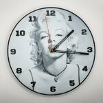 horloge_complete_Marilyn_Monroe_impression_3D_nombres_couleur_noir_aiguilles
